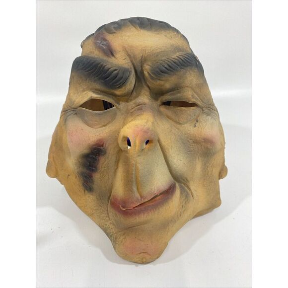 Vintage 80s Latex Face/head costume Mask Made In Sri Lanka Zombie Man - Picture 2 of 10